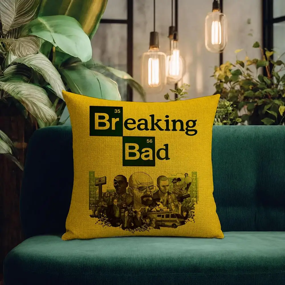 TV Series Breaking Bad Cushion Cover Natural Linen Pillowcase Set All-in-One Decor Cushion Cover for Sofa Bedroom Chair