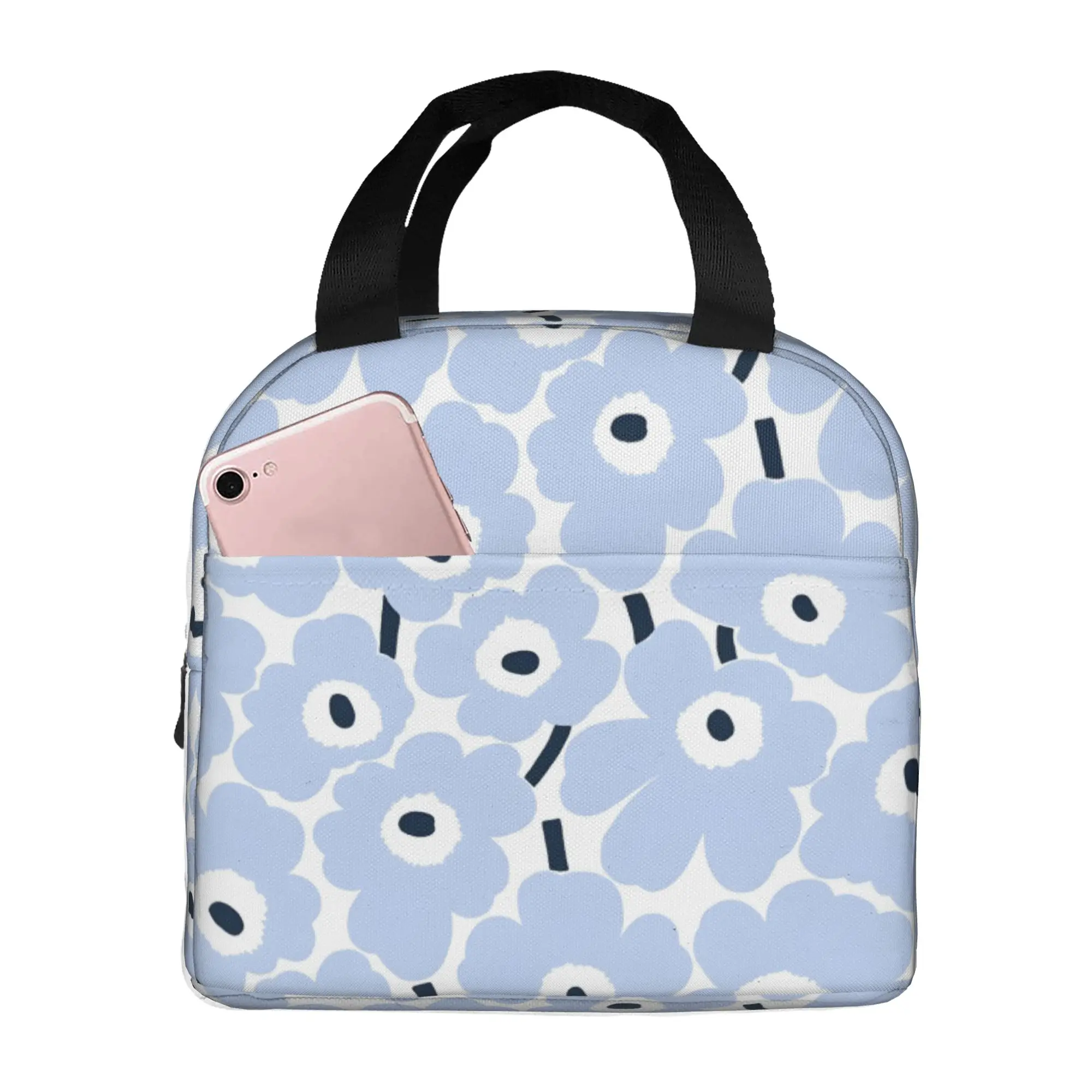 

Custom Poppy Flower Lunch Bag Men Women Cooler Warm Insulated Lunch Box for School
