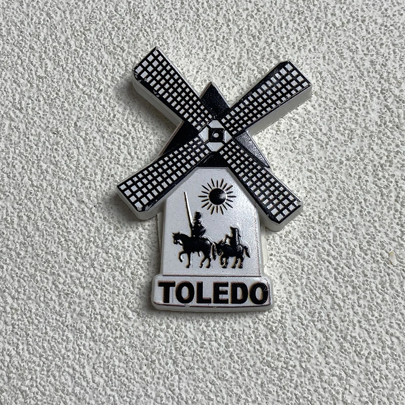 Toledo Windmill Town Sunrise Travel souvenirs Home decor 3D refrigerator magnets Collection of arts and crafts gifts