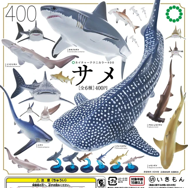 ガチャスケールモデル生き物、サメのクジラ、素晴らしい白いサメ、潜水艦の動物コレクション、アクションフィギュアのおもちゃ、日本の本物 -  AliExpress