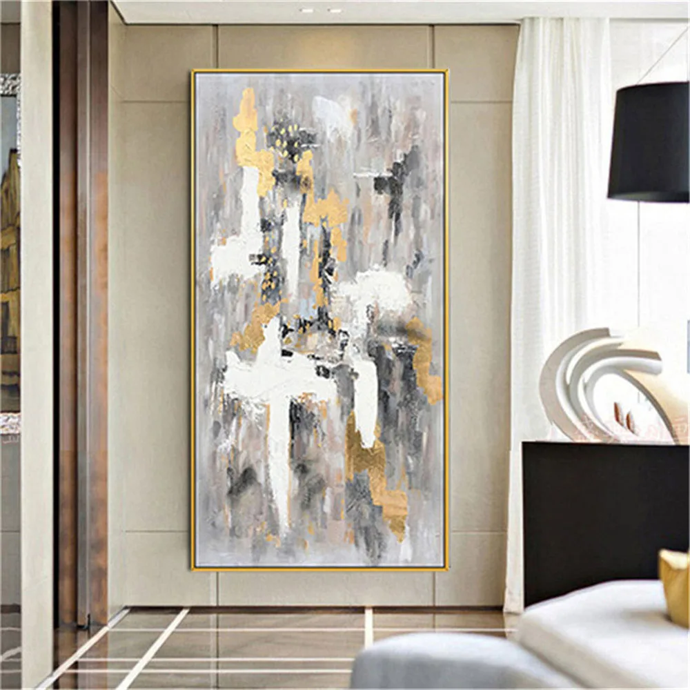 

Hand Painted Wall Pictures Off-White Texture Oil Paintings On Canvas Abstract Painting Modern Home Sitting Room Corridor Decor