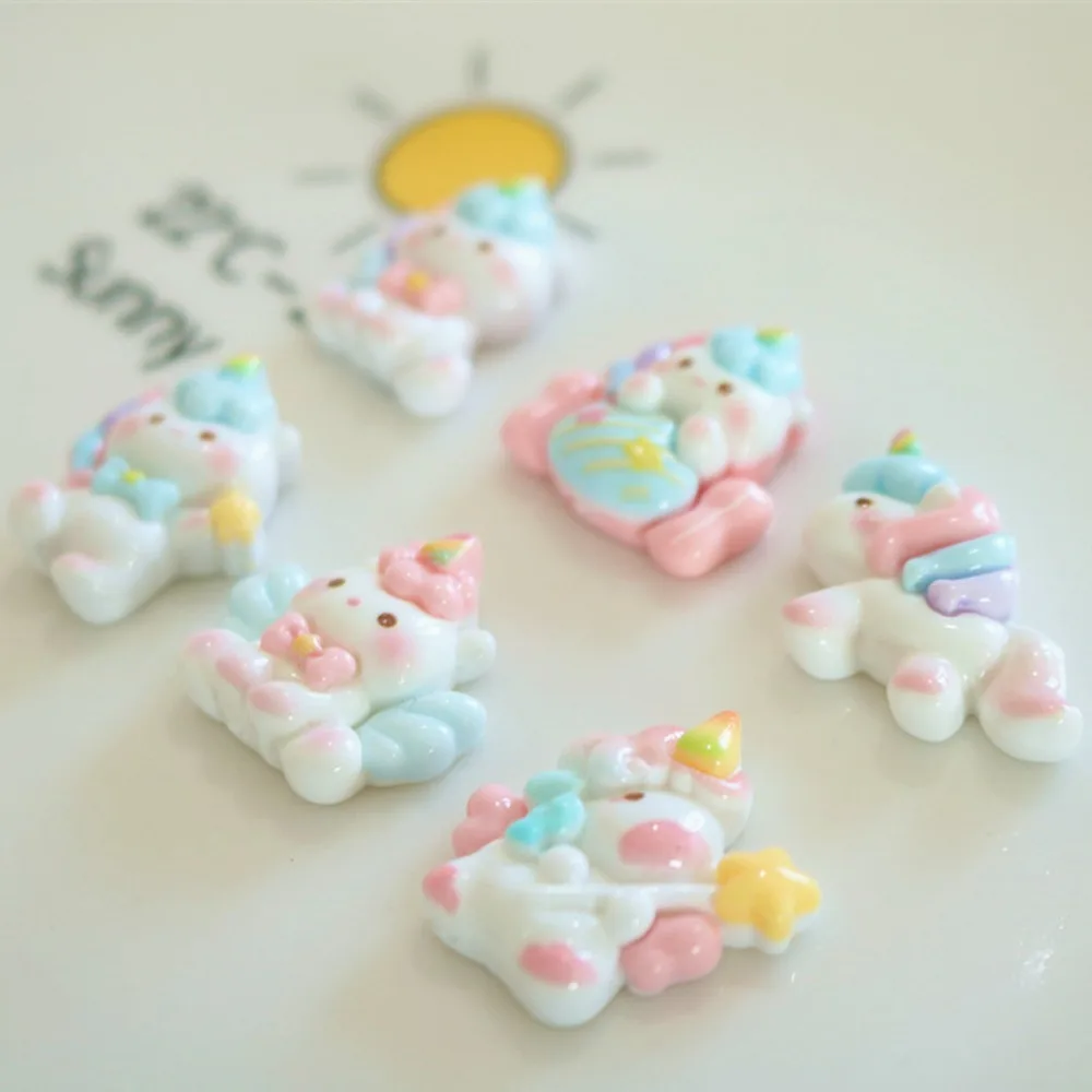 10pcs Cute Cartoon Kawaii Animal Horse Series Flat Back Resin DIY Scrapbooking Embellishments Cabochons Decoration Accessories