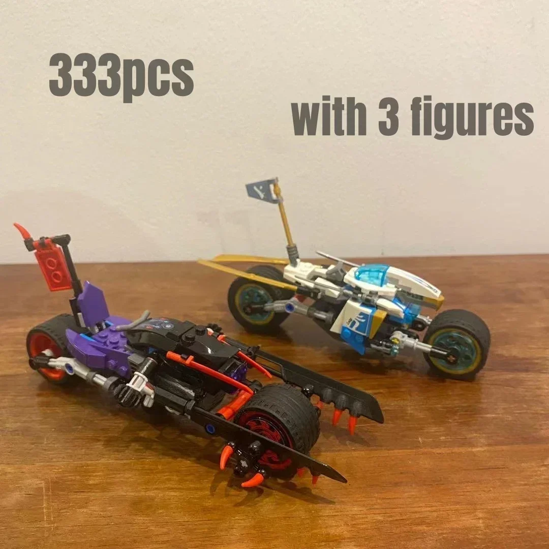 333pcs Street Race of Snake Jaguar Building Blocks Fit 70639 Motorcycle Bricks Model Kids Toys