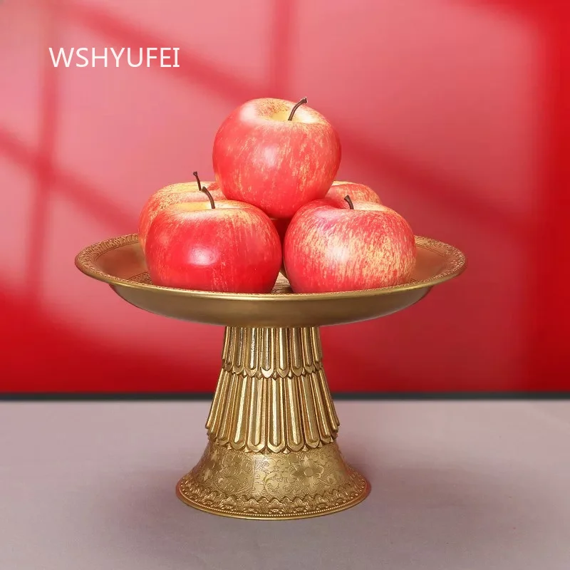 Tibetan Offering Plate Eight Auspicious Symbols Fruit Tray Buddhist Altar Supplies Mandala Base Decorative Snack Tray Ornament