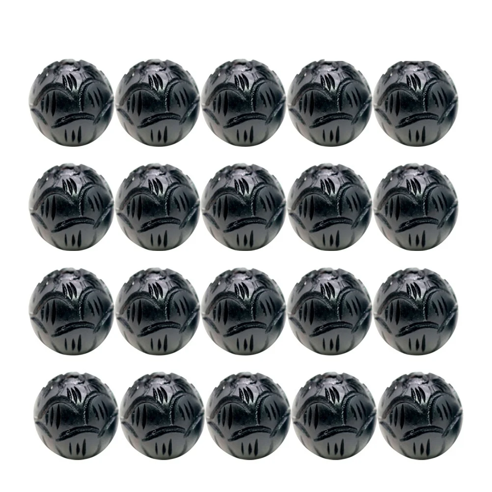 

20Pcs Ebony Wooden Beads Lotus Carved Round Smooth Surface Mini Hole DIY Jewelry Making Buddha Rosary Craft Accessories