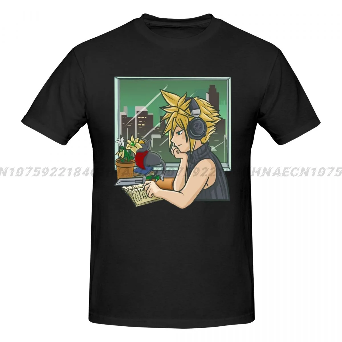 T-shirt Finally Fantasy Lofi Gaming And Chill VII Print Men Tee Shirts Top Y2k Harajuku Tops Street Fashion