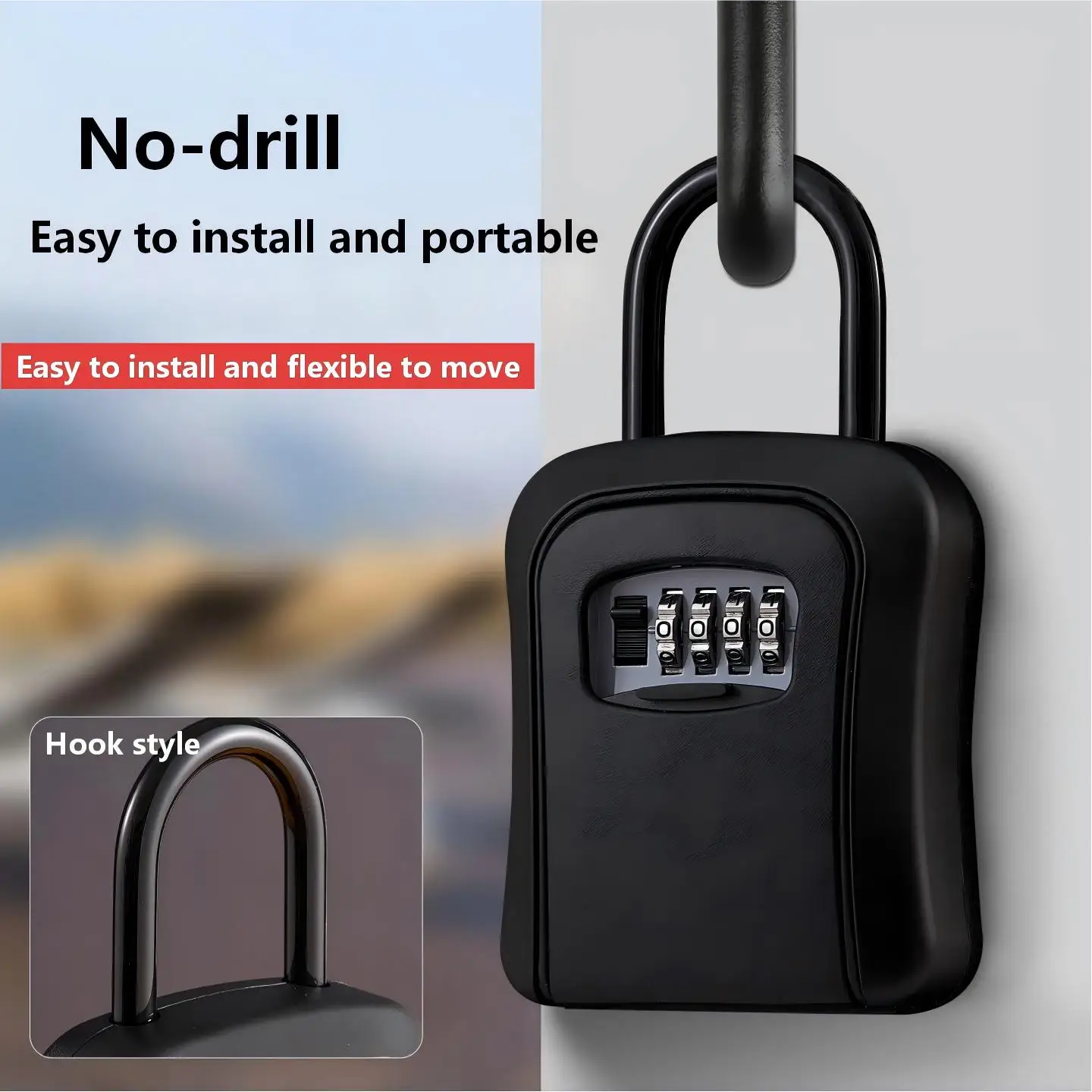 Outdoor Password Key Box Key Padlock Decorative Construction Site Homestay Entrance Hanging Box Secure Storage Solution