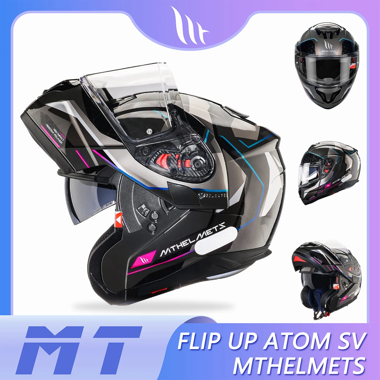 

Новые откидные мотоциклетные шлемы ATOM SV для мужчин и женщин, оригинальный анфас MT, хорошее качество, шлем из АБС-пластика M-4XL