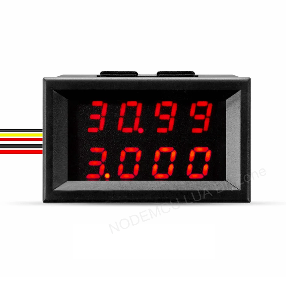 DC 100V 200V 10A LCD Digital Voltage Current Meter Tester Adjustable Ammeter Voltmeter Panel Volt Detector Dual LED Displa