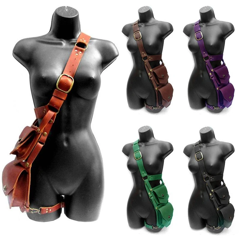 

Womens Medieval Retro Crossbody Bag Punk Mobile Phone Pouch Outdoor Casual Fanny Pack