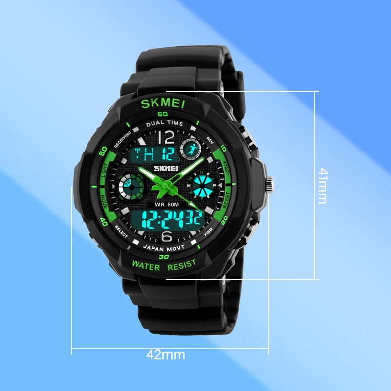 Relojes SKMEI con pantalla Dual para niños, relojes impermeables para deportes al aire libre, reloj de pulsera de cuarzo Digital a la moda, reloj Infantil