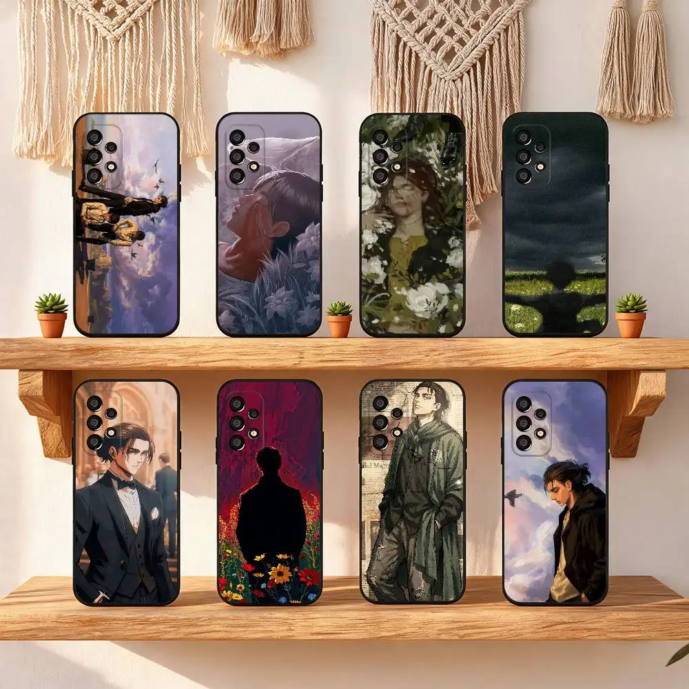 Anime Eren Jaeger Phone Case For Samsung Galaxy S25 FE S24 S23 S22 S21 S20 S10 S10E Ultra Plus FE Note 20 Ultra Plus