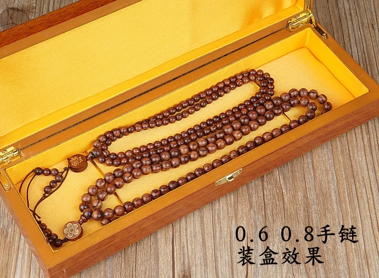 30cm High-grade wood grain long box wider wooden box Buddha bead bracelet pendant pendant brush jewelry collection couple box