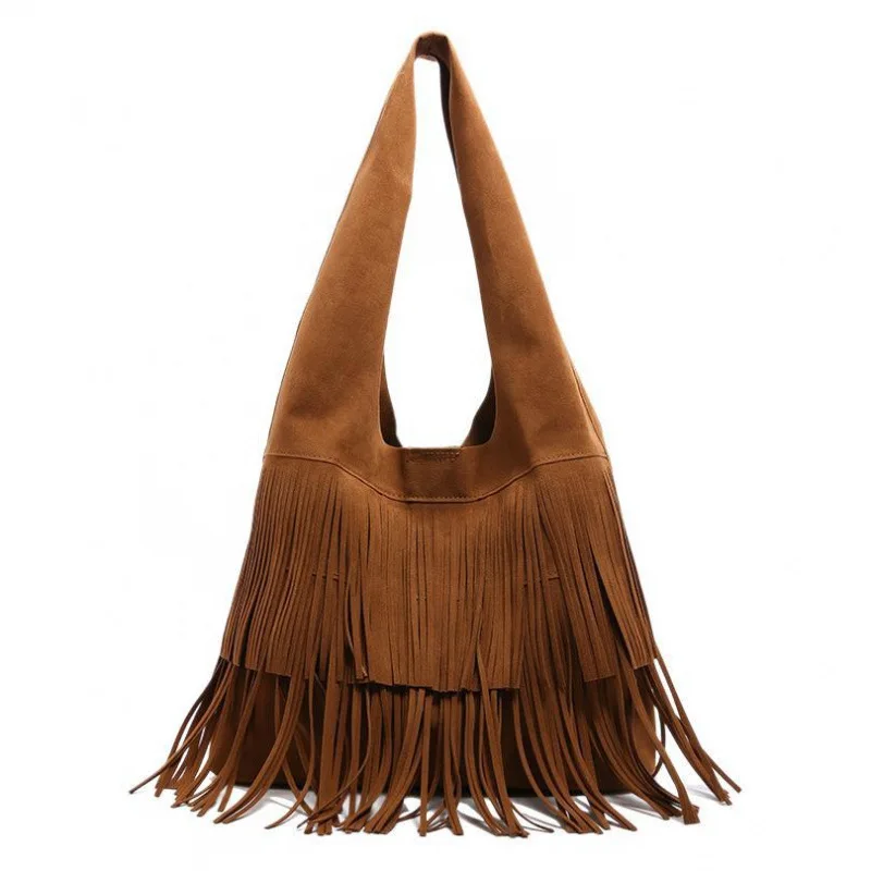 

Fashion New Matte Tassel Shoulder For Women's Fashion Large Capacity Tote Bag Niche And Versatile Armpit Bag Women's Handbag