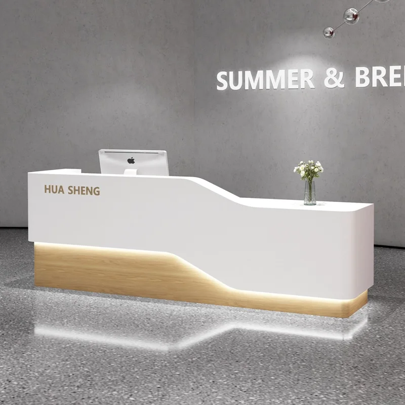 مكاتب الاستقبال الحديثة البسيطة متجر الملابس مكاتب الاستقبال التجميل صالون الخبز الورنيش أثاث المكاتب استقبال ZY40JDT #4