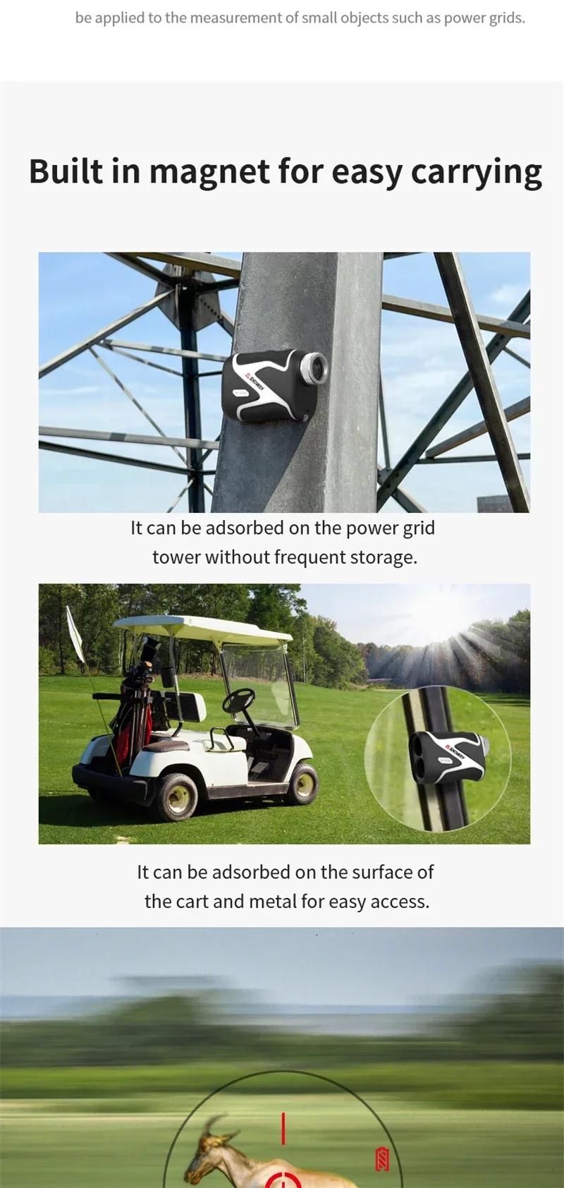 SNDWAY Golf Laser-Entfernungsmesser Entfernungsmesser für die Jagd 1000M 1500M 2000M Laser-Telemeter Golfkamera Outdoor-Teleskop – Detail 31