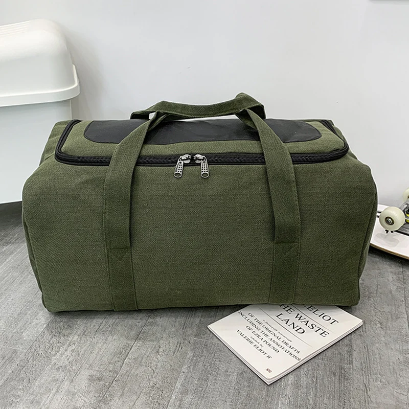 

Canvas Travel Bag Durable Handbag Large Capacity Outdoor Sports Storage Luggage Backpack Sac De Voyage