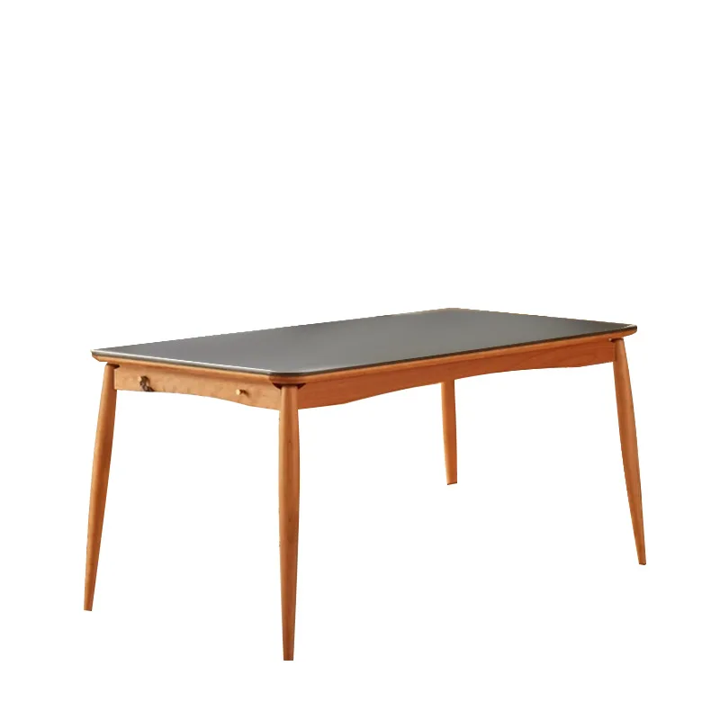 

Slate dining table, Japanese-style solid wood home dining table, cherry wood dining table and chairs
