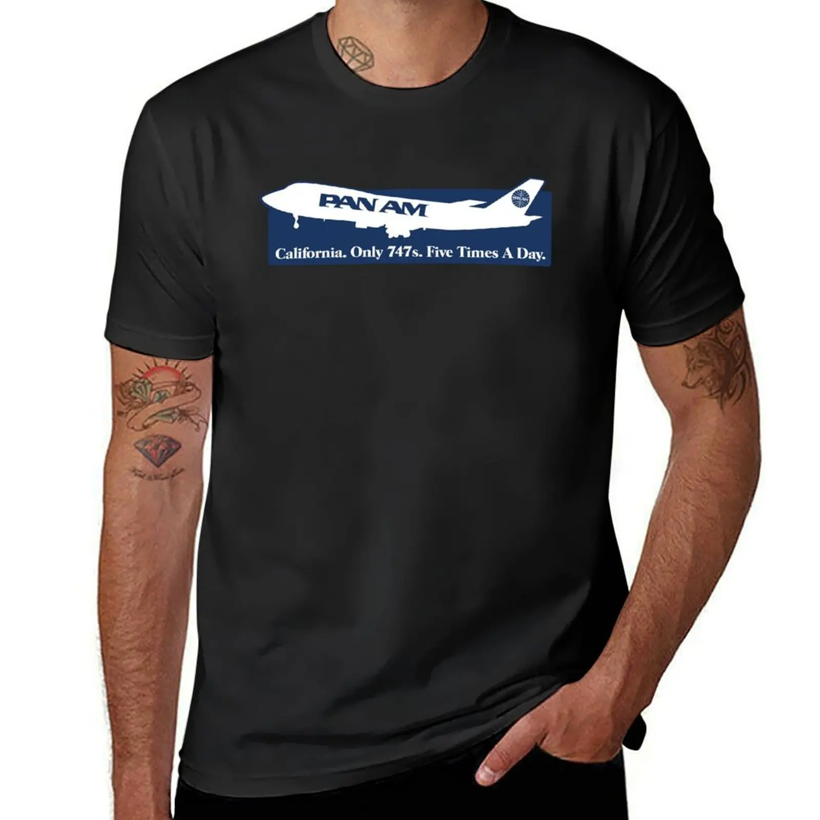 

Pan Am Pan American Airways Daily 747s T-Shirt animal prinfor boys quick-drying fruit of the loom mens t shirts
