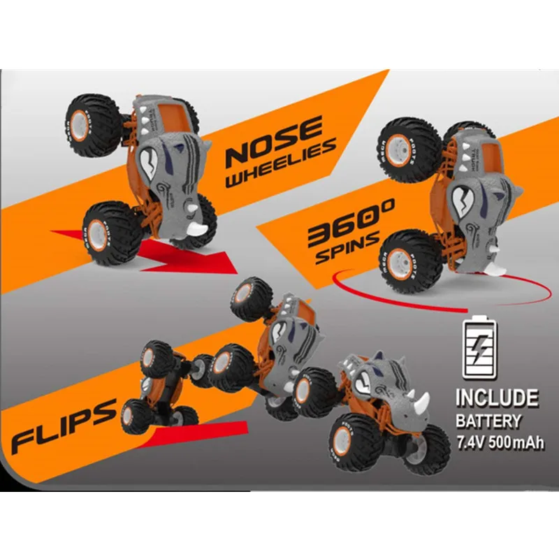 IQOEM-904 1:10 2.4 GHz All-Terrain Monster Truck Remote Standing Stunt Car RC Car Spray Function Boys & Girls Gift Toys view 5