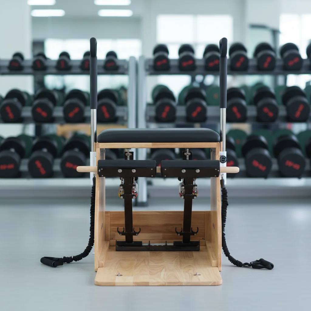 

Durable Adjustable Portable Wunda Chair Stability Exercise Machine Pilates Studio Gym Fitness Training Friendly Oak Wood
