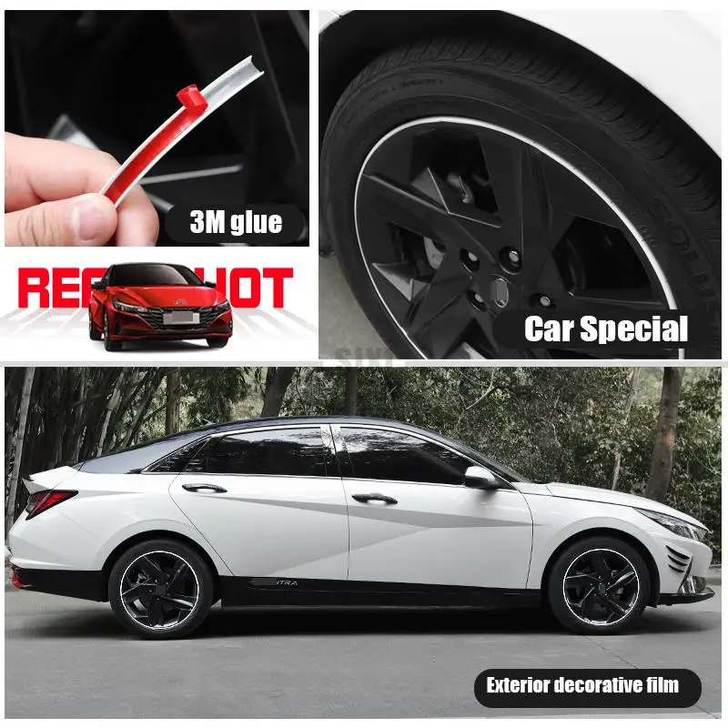 

for Hyundai Elantra Avante CN7 2020 2021 17-inch wheel decoration film, body hood decoration film modification bright black