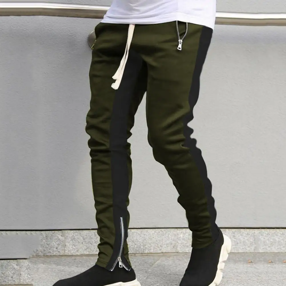 Great Autumn Trousers  Contrast Colors Comfortable Spring Sweatpants  Slim Male Pants