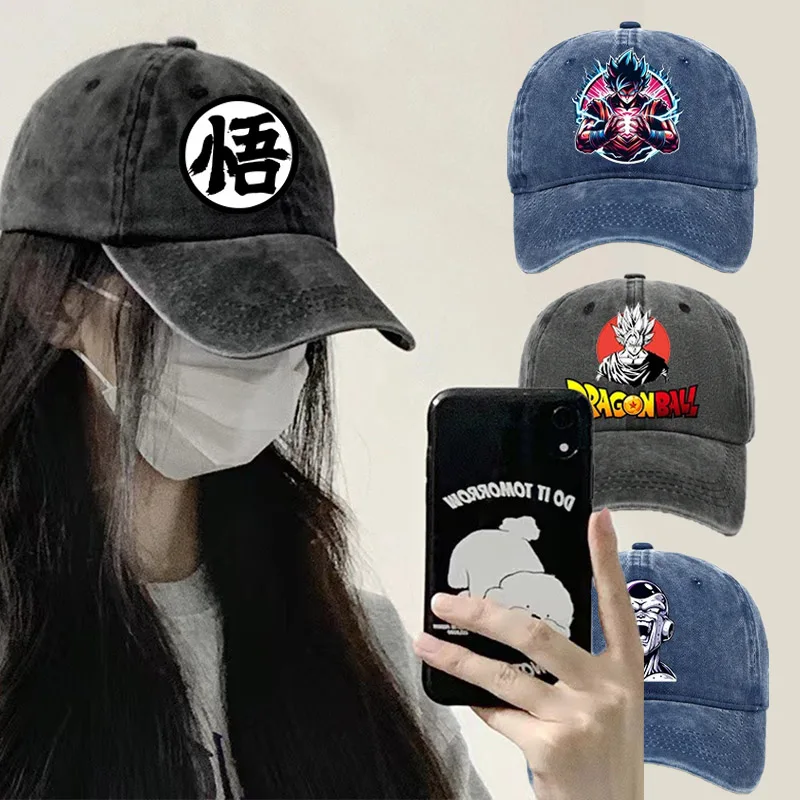 

Japanese Anime Dragon Ball Z Baseball Caps Goku Cartoon Figures Duckbill Hat Boy Trendy Cool Outdoor Hats Peaked Cap Cute Sunhat