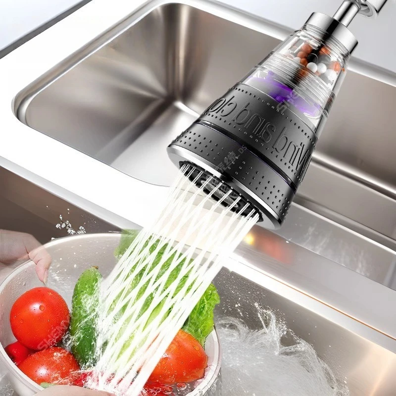 

Universal Rotating Faucet Water Sprayer Vegetable Sink Filter Extension Bubbler Rocker Multi-functional Splash-proof Head