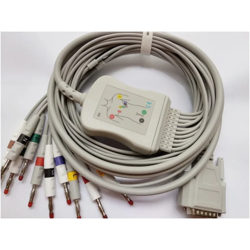 

Compatible Nihon Kohden One Piece Ecg/Ekg Cable 10 Leads Banana End IEC Standard,for ECG-1250,ECG-1350, ECG-9101/9130/9132/9620