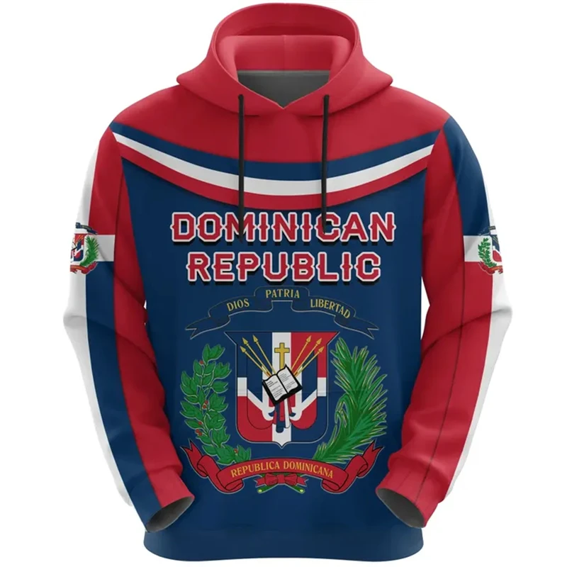 The Dominican Republic Flag Map 3D Print Hoodie For Men Clothes Fashion National Emblem Sweatshirts Casual Male Hoody Women Top