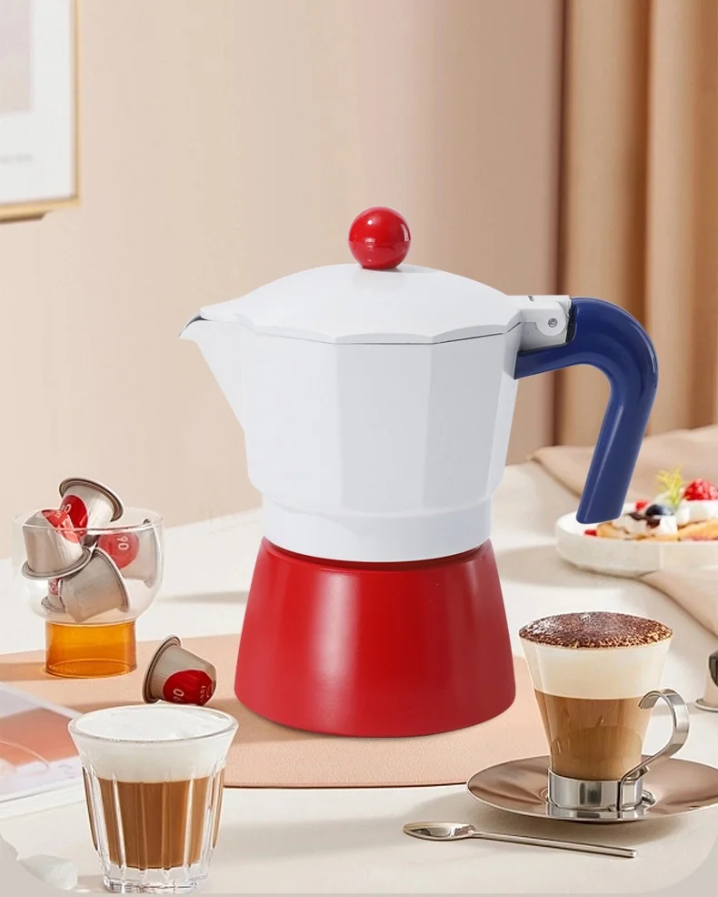 صديقة للبيئة لون مخصص سعة كبيرة صانع القهوة اسبريسو الألومنيوم موكا وعاء 1/3/6 أكواب صنع قهوة اسبريسو #6