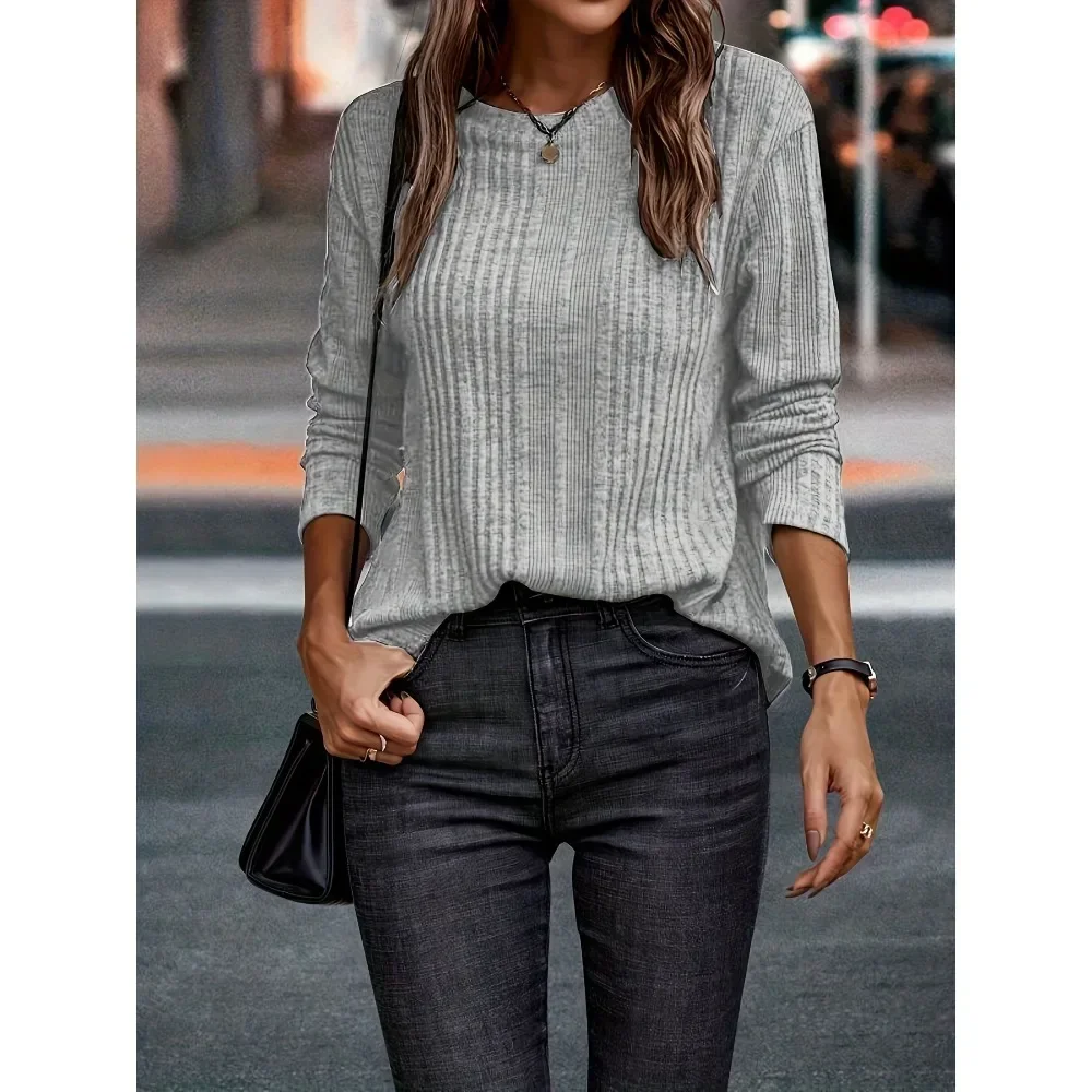 Plus Größe 1XL-5XL Neue Damen Mode Tier Muster Casual Solide Warme Langarm T-shirt