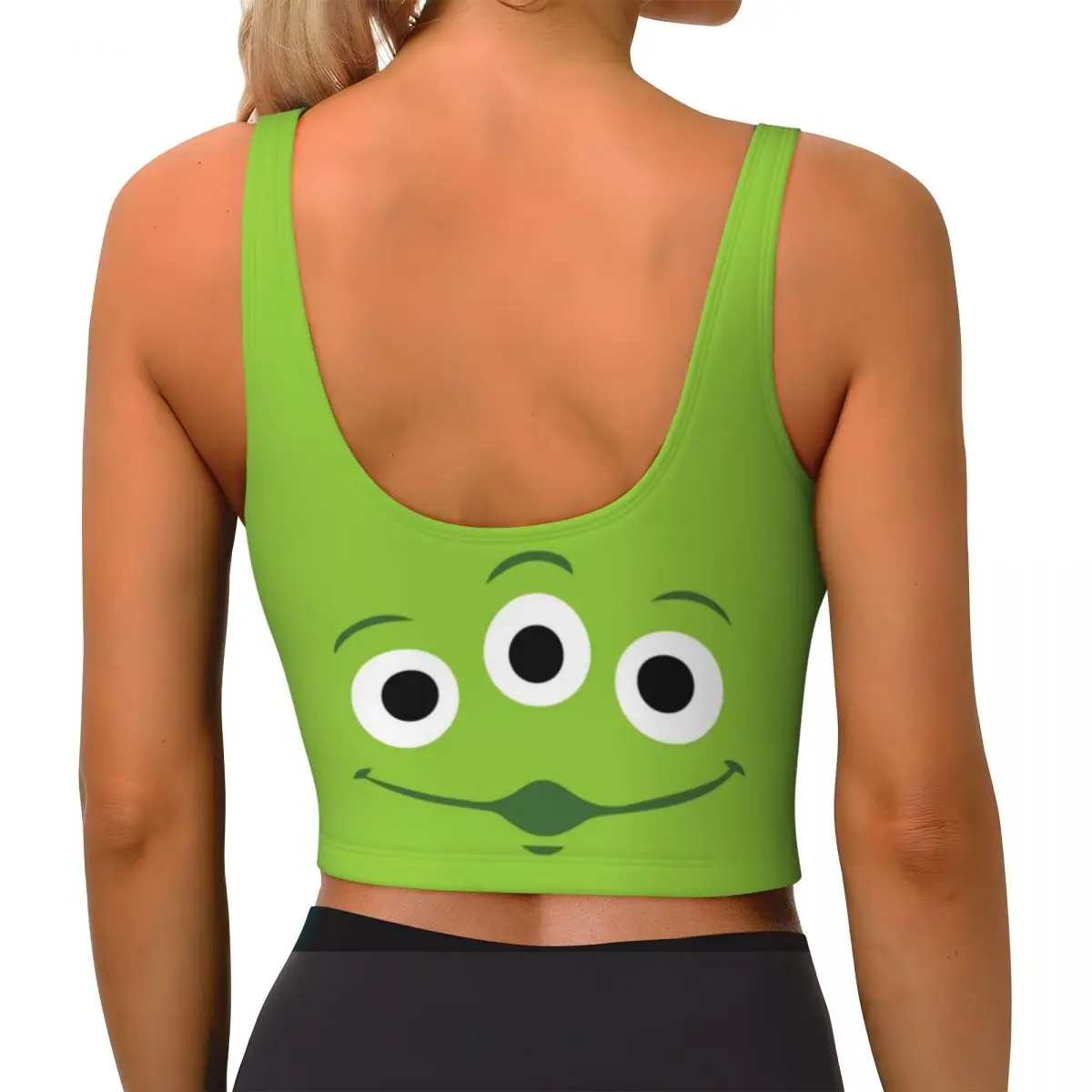 Custom Toy Story Aliens Cartoon Sports Bra women\'s High Impact Workout Yoga Crop Top