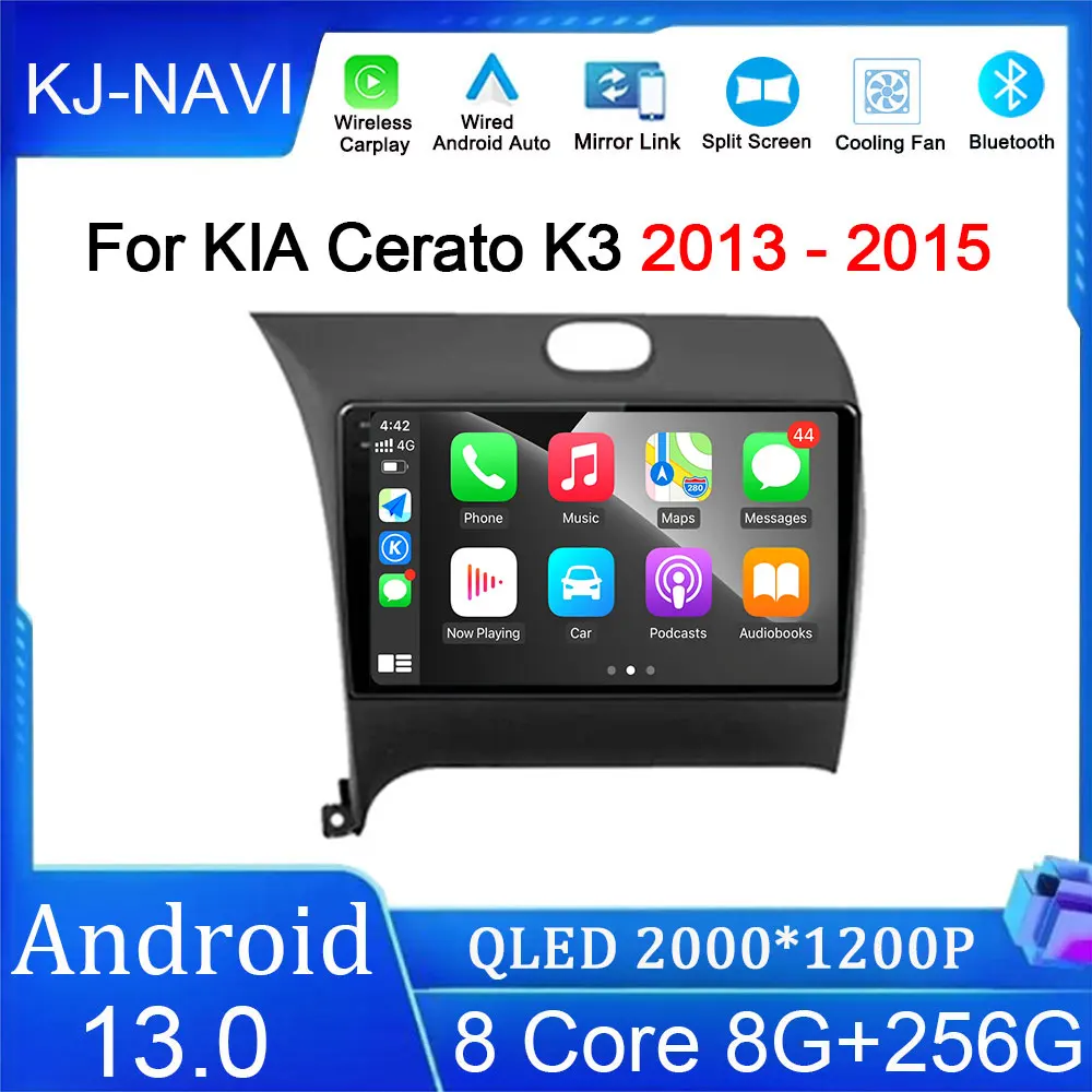 

Carplay Wireless Smart Stereo Android 13 Auto Car Radio For KIA Cerato K3 2013 2014 2015 Multimedia Navigation GPS Player BT