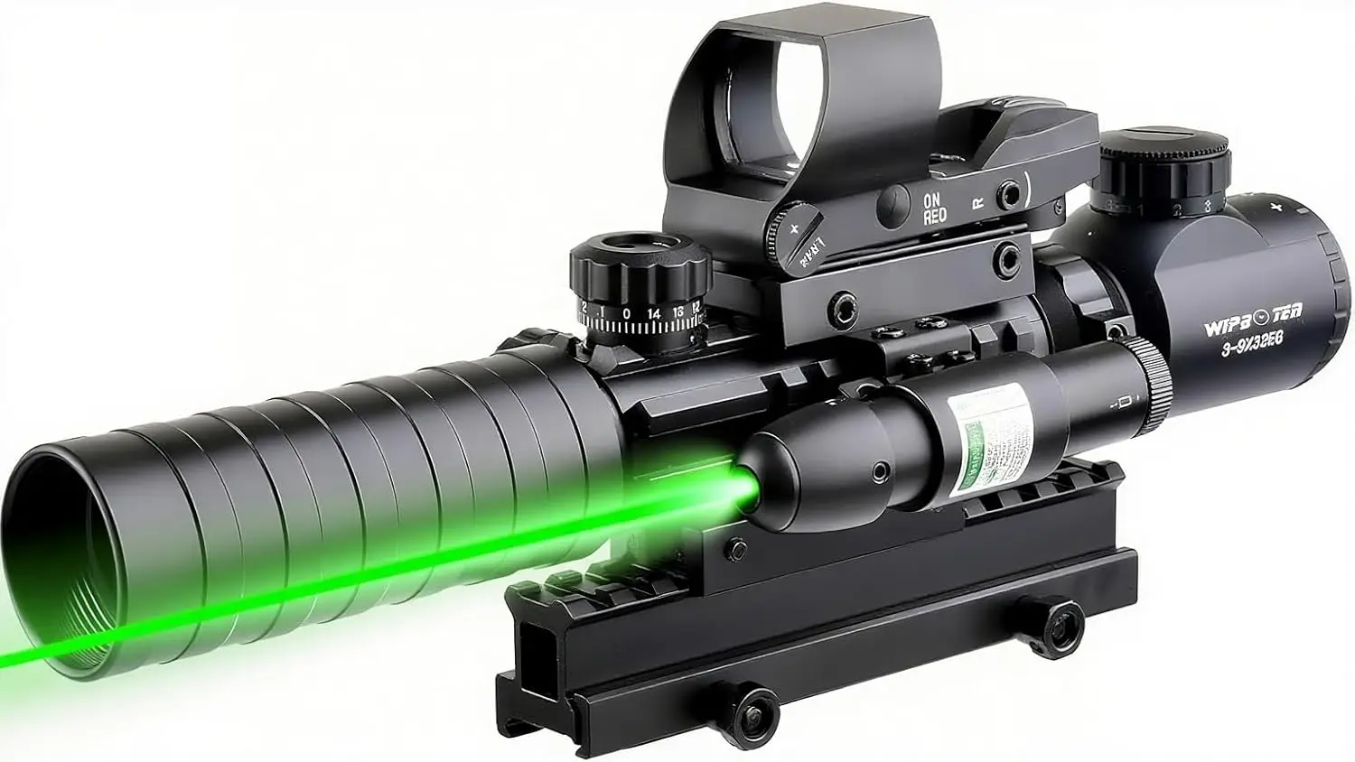 

3-9x32EG Red/Green Dot Sight with Laser, 20mm Rail Scope