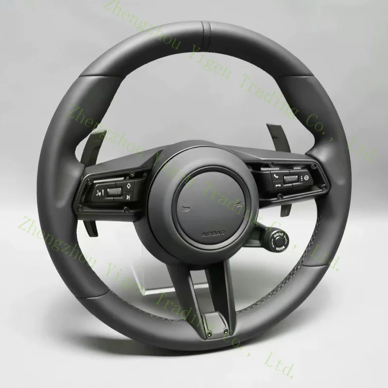 New High-Grade Genuine Leather & Real Carbon Fiber Steering Wheel Assembly for Porsche Panamera, 911, Macan, Cayenne, 718 Cayman