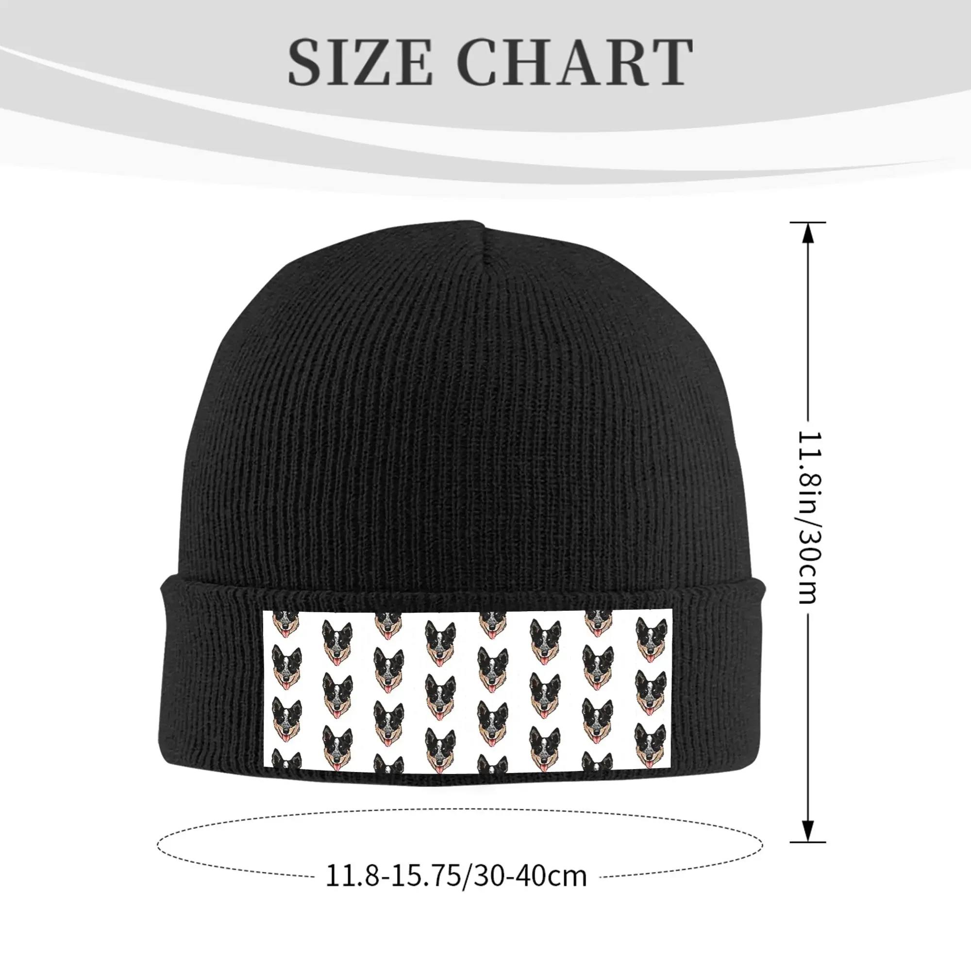 الأسترالية الماشية الكلب عاشق ، الأزرق كعب الحب الشتاء Skullies قبعة صغيرة الخريف الدافئة قبعات منسوجة بونيه قبعات للنساء الرجال #1