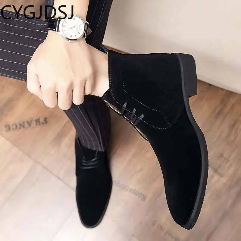 Casuales Ankle Boots Men Stivali Casual Shoes for Men Black Boots Werkschoenen Office Shoes Men Italiano рабочая обувь мужская