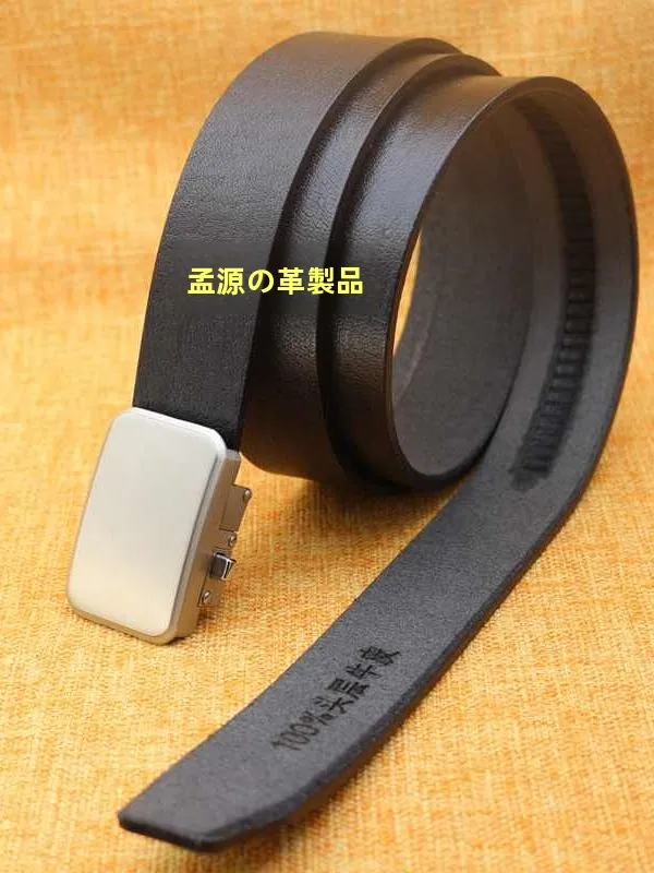 新しい層牛革メンズベルトなめし革カジュアルビジネス自動バックルウエストベルト中年男性と若い男性向け