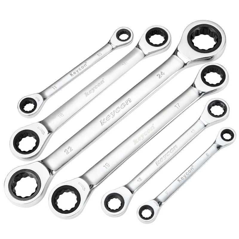 

Double-headed ratchet wrench set Fast Semi-automatic Dual-purpose Bidirectional Opening Auto repair hardware tools kit