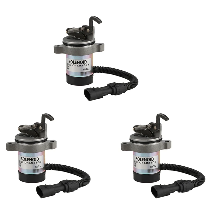 

3X For Deutz Fuel Shut Off Solenoid 04103812 04103808 F3L F3M F4L F4M 1011 2011