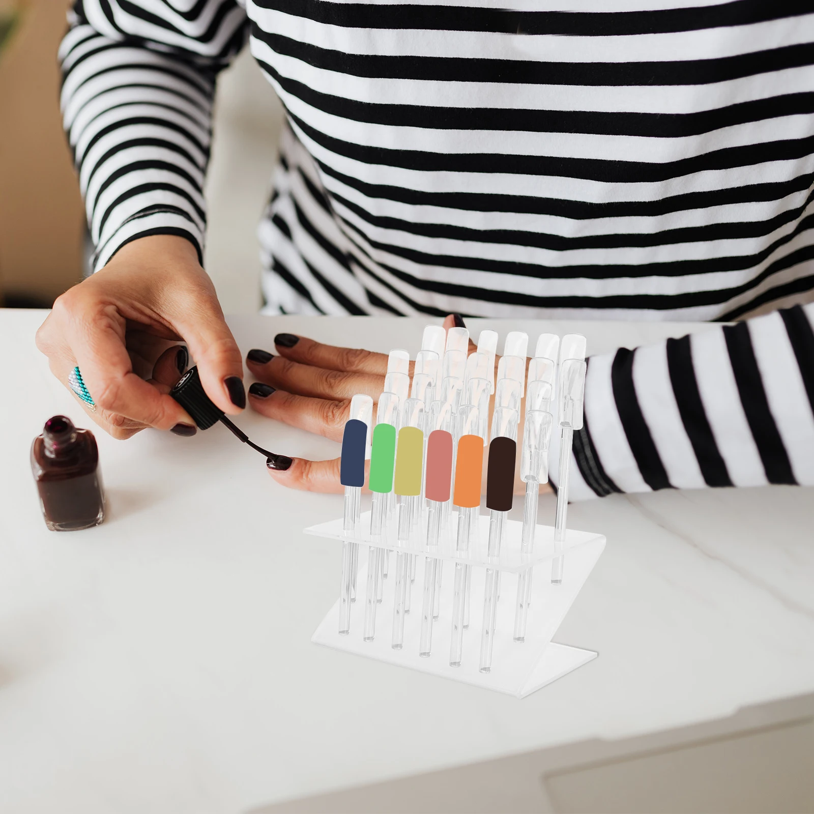 

1Set Multi-Slot Nail Tip Display Shelf Nail Art Storage Rack Manicure Salon Storage Holder Desktop Organizer Manicure Rack