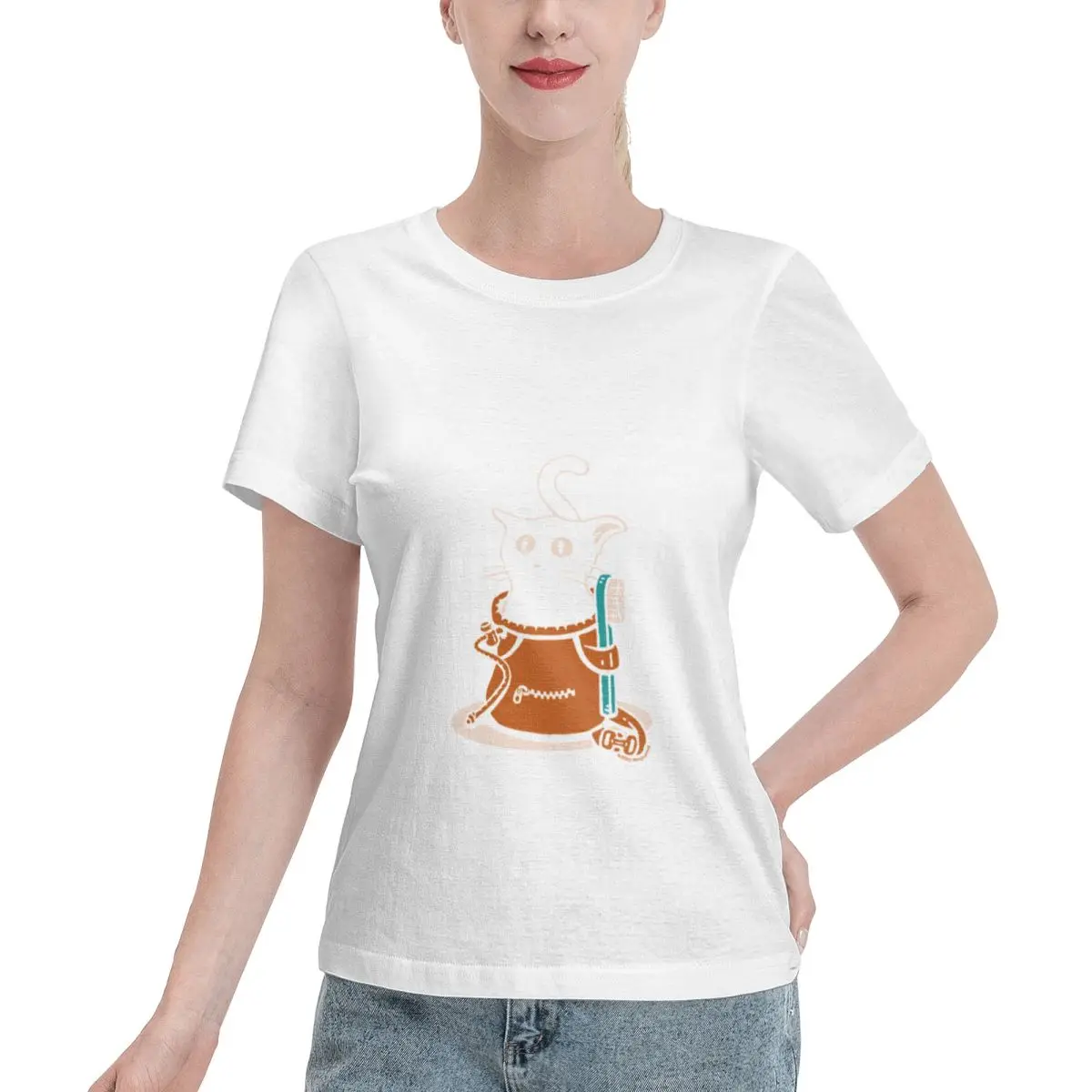 No Fade Cat In A Chalk Bag Rock Climbing Women's T-shirt Cool Spring Autumn Top