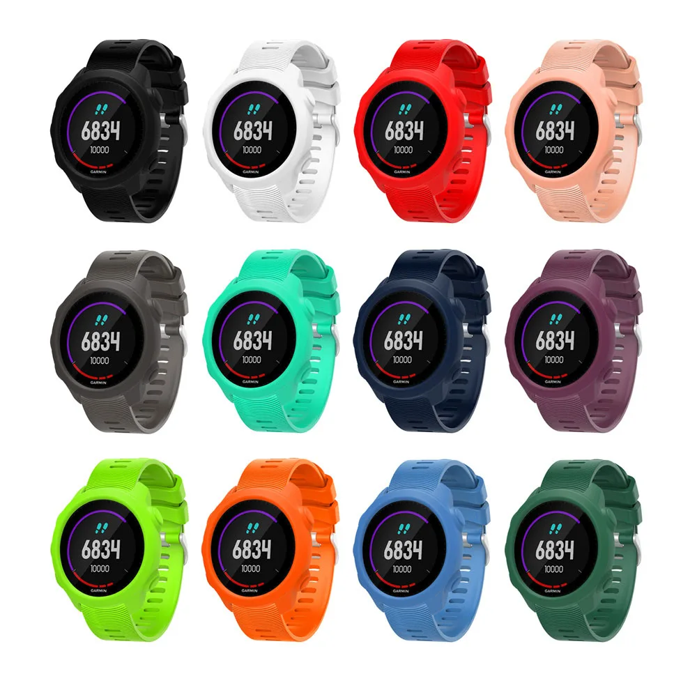 ซิลิโคนป้องกันสําหรับ Garmin Forerunner 245 M/245 Smartwatch สายคล้อง Protector SHELL ป้องกันกรณีกรอบสร้อยข้อมือ