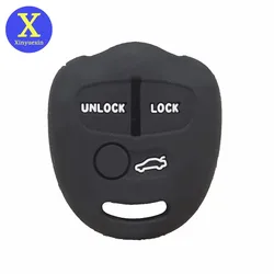 Xinyuexin for Mitsubishi Silicone Car Key Cover Case ASX Outlander Lancer EX Galant Pajero Remote Key Bag Jacket with 3 Buttons