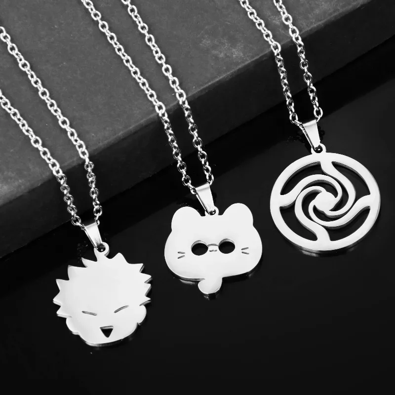 Itadori Yuji Gojo Satoru Fujikura Kei Anime Secondary Peripheral Cartoon Necklace Stainless Steel Pendant Comic Exhibition Gifts