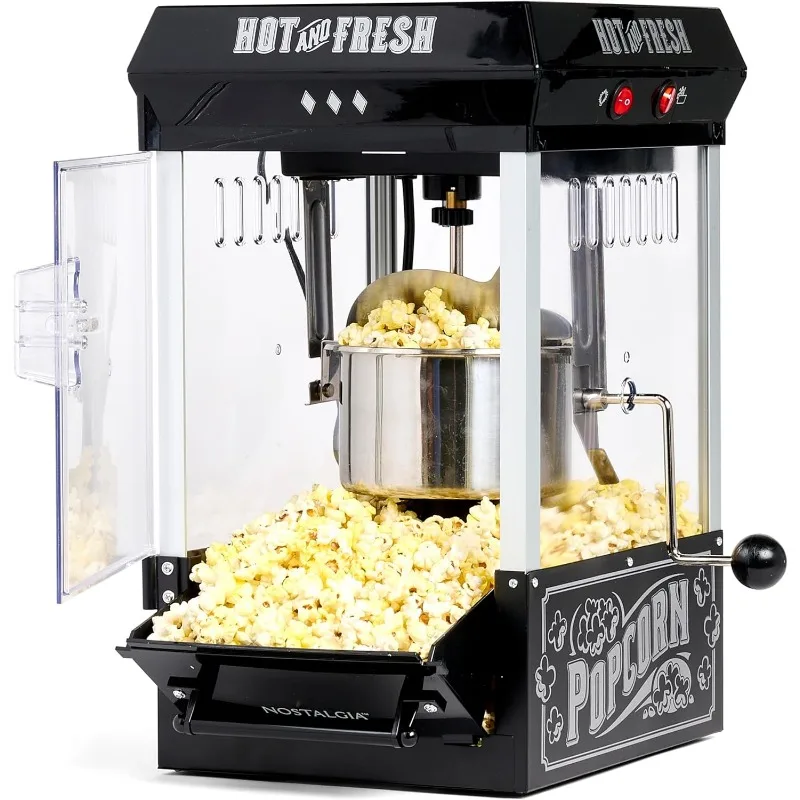 Nostalgia Popcorn Maker Machine - Professional Tabletop With 2.5 Oz Kettle Makes Up to 10 Cups - Vintage Popcorn