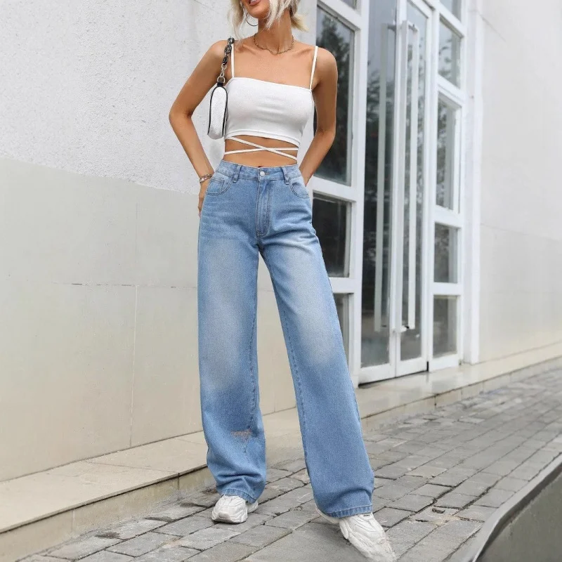 

Street Style Oversize Wide Leg Jeans Loose Fit High Waist Denim Pants Retro American Fashion Women's Clothing