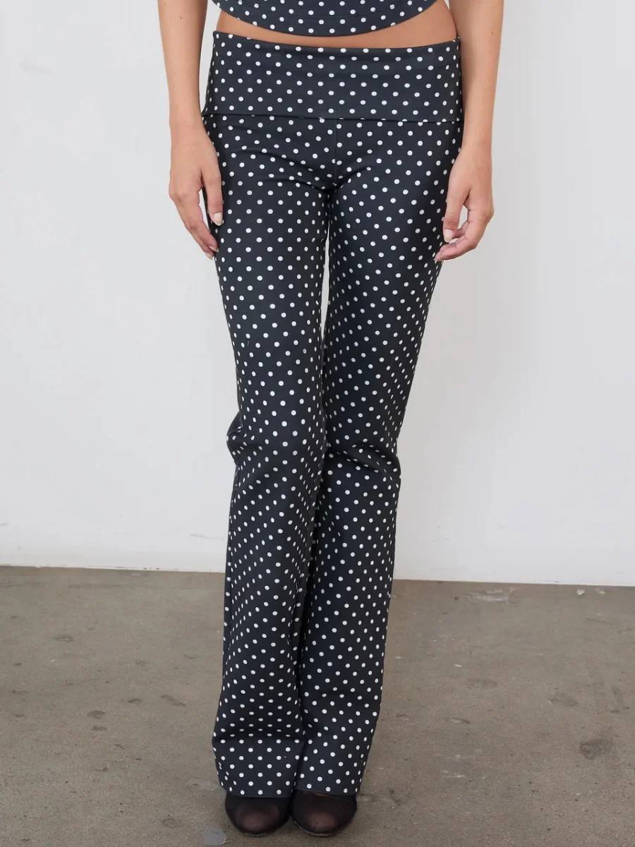 

Женские складные брюки для отдыха с низкой посадкой, широкие спортивные штаны для йоги, эластичные брюки-клеш, леггинсы, брюки-каталины